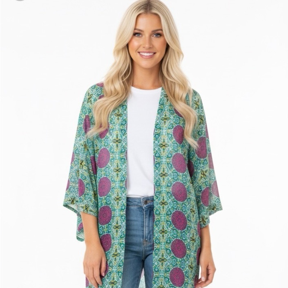 Honey Belle medium oversized floral boho kimono